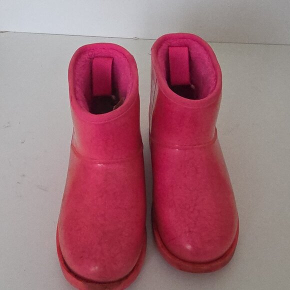 UGG | Classic Clear Mini Dragon Fruit Pink Waterproof Rain Boots Size 4 - Picture 3 of 7